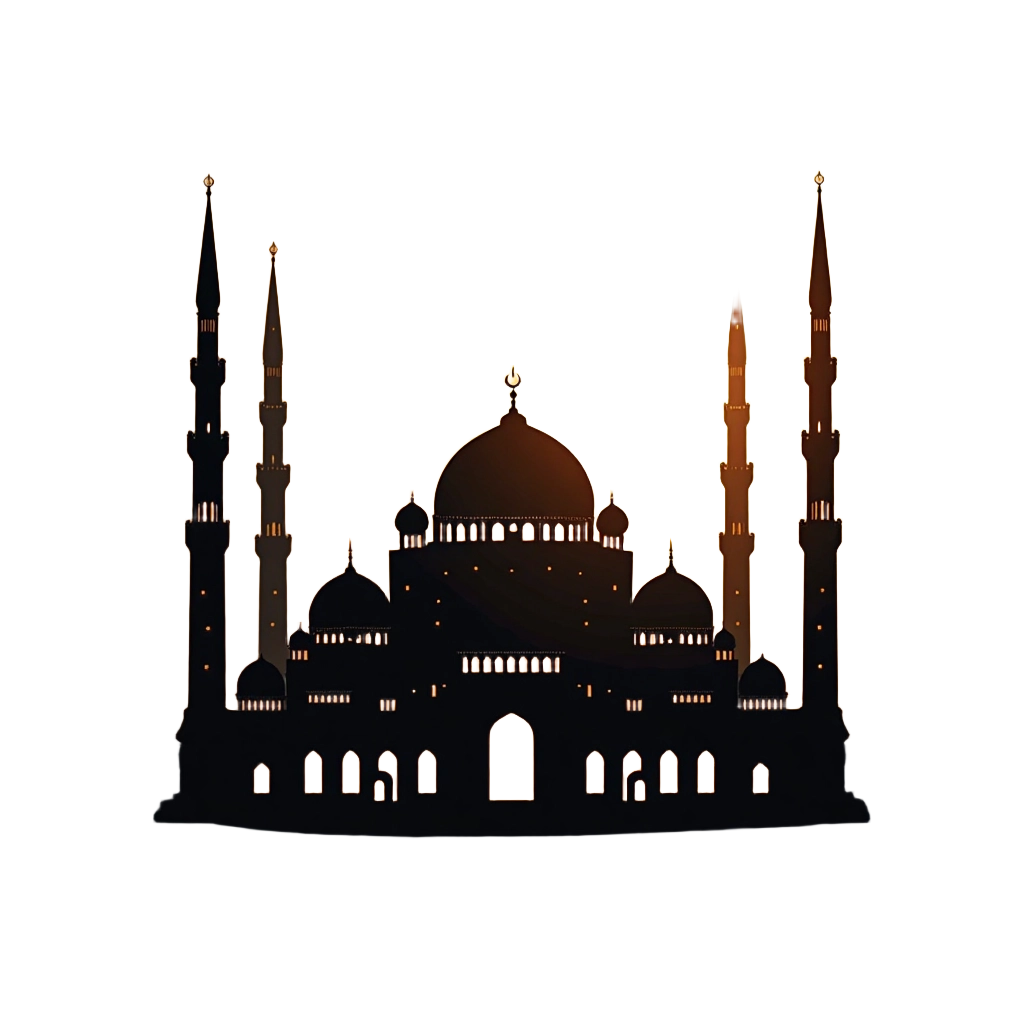 Illuminated Mosque Silhouette